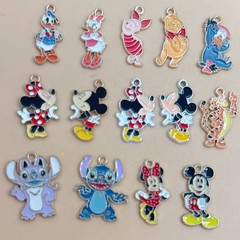 漫画ミッキーミニードナルドダック DIY 手作りジュエリーアクセサリー合金オイルドリップペンダントイヤリングイヤリングジュエリー