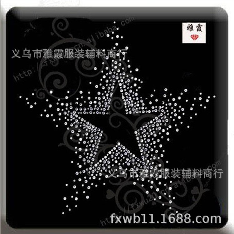 批发烫钻烫图  大尺寸五角星图案 来样来图 T恤烫图定做