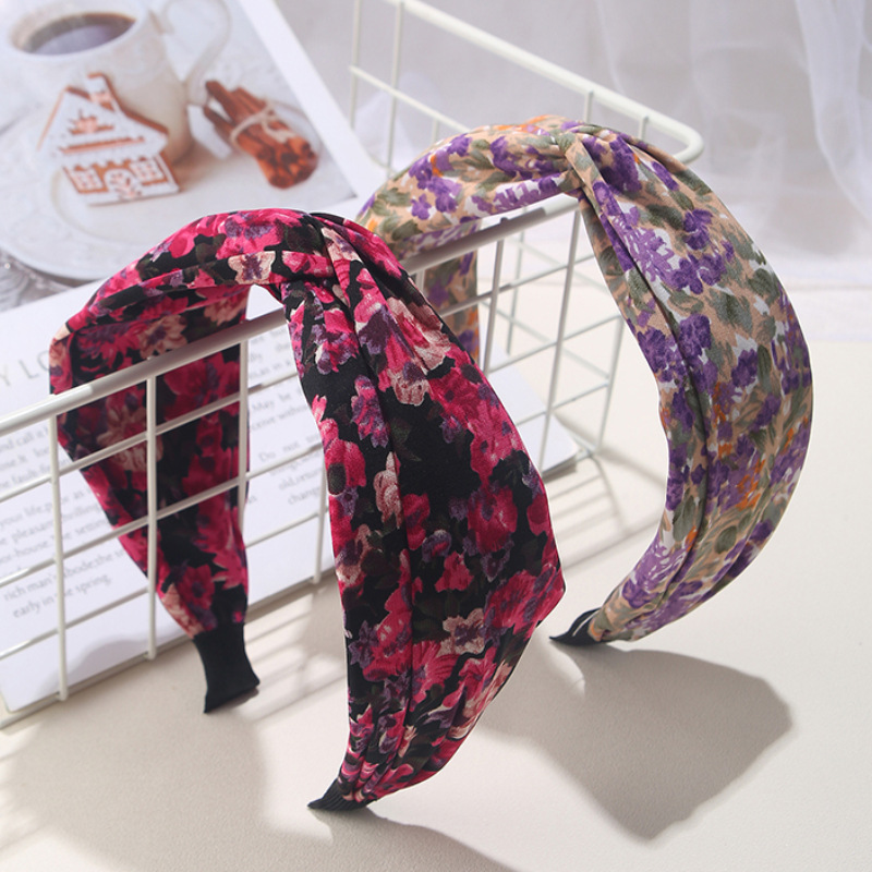 交叉發箍寬邊布藝頭箍日韓氣質小香風發卡修飾臉型發窟外出髮飾女