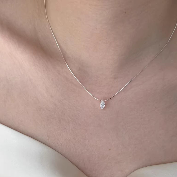 925 Sterling Silver Material Geometric Pattern 1 Piece 925 Sterling Silver Geometric 925 Sterling Silver Snake Chain Pendant Necklace