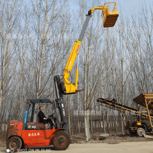 6 tons forklift flying arm crane automatic hydraulic telescopic boom small small space hydraulic forklift boom