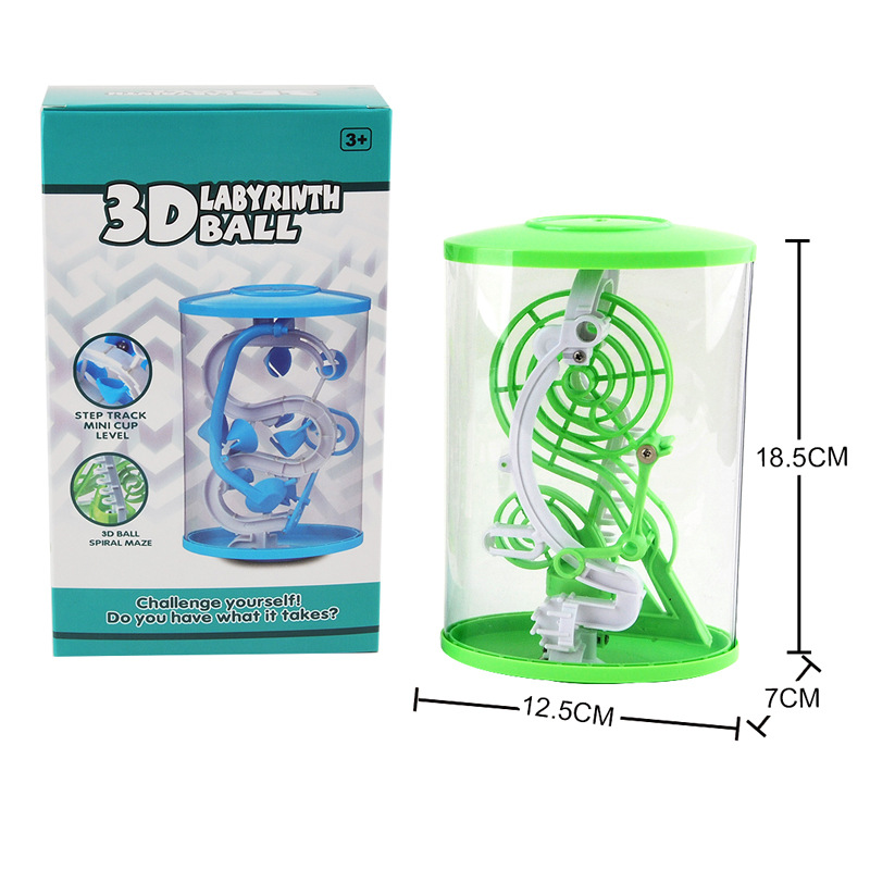 Bola de equilibrio qizhi para niños pista ovalada Laberinto de juguete 3D tridimensional entrada de mano infinito Laberinto
