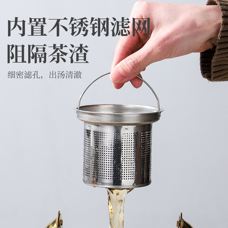 ステンレス商用ティーポットレストランで水筒電磁ストーブ湯沸かし器ティーポット金色大容量花茶水筒|undefined