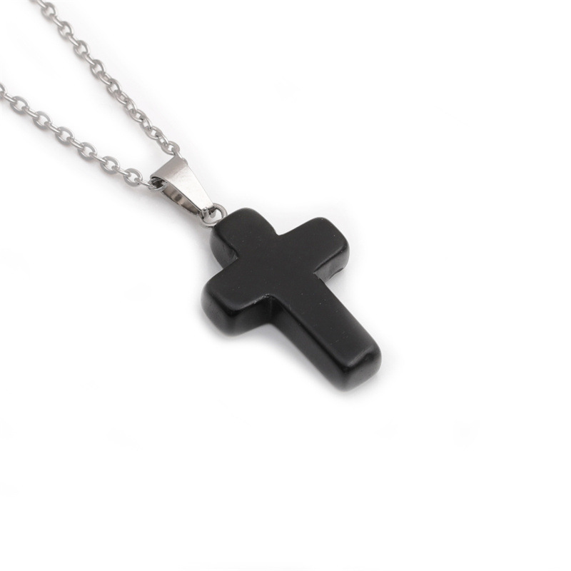 Simple Cross Stainless Steel Necklace Wholesale display picture 1