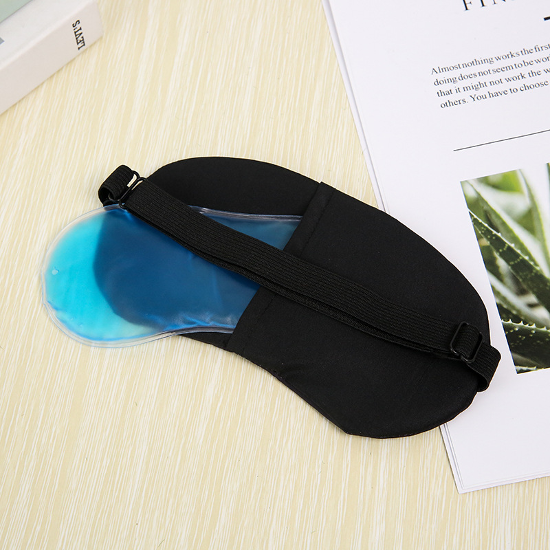 Antifaz negro con gel frío, máscara para dormir o relajación ocular, transpirable y cómodo
