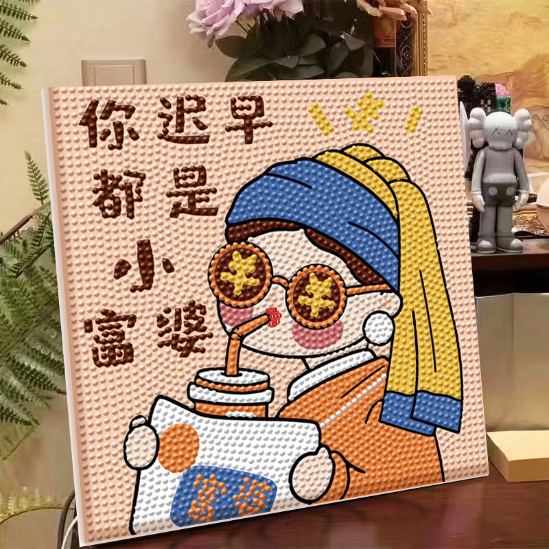 Dibujo adhesivo de diamantes de dibujos animados con marco de fotos Diamante de punto hecho a mano para niños fabricante de pintura de diamantes de bricolaje Kulomic Mario