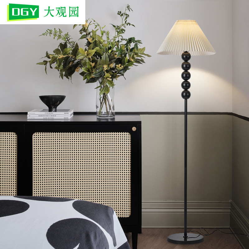 Lámpara de pie Daguanyuan, lámpara nórdica retro plisada para sala de estar, sofá, lámpara decorativa de ambiente, lámpara de noche minimalista con protección para los ojos L138 image 2