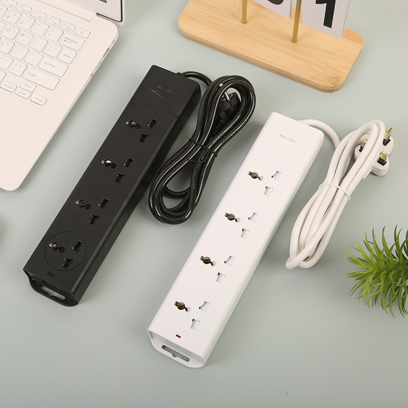 无开关4位孔万能空插座带安全门科威特拖线插板英标欧标美标插排