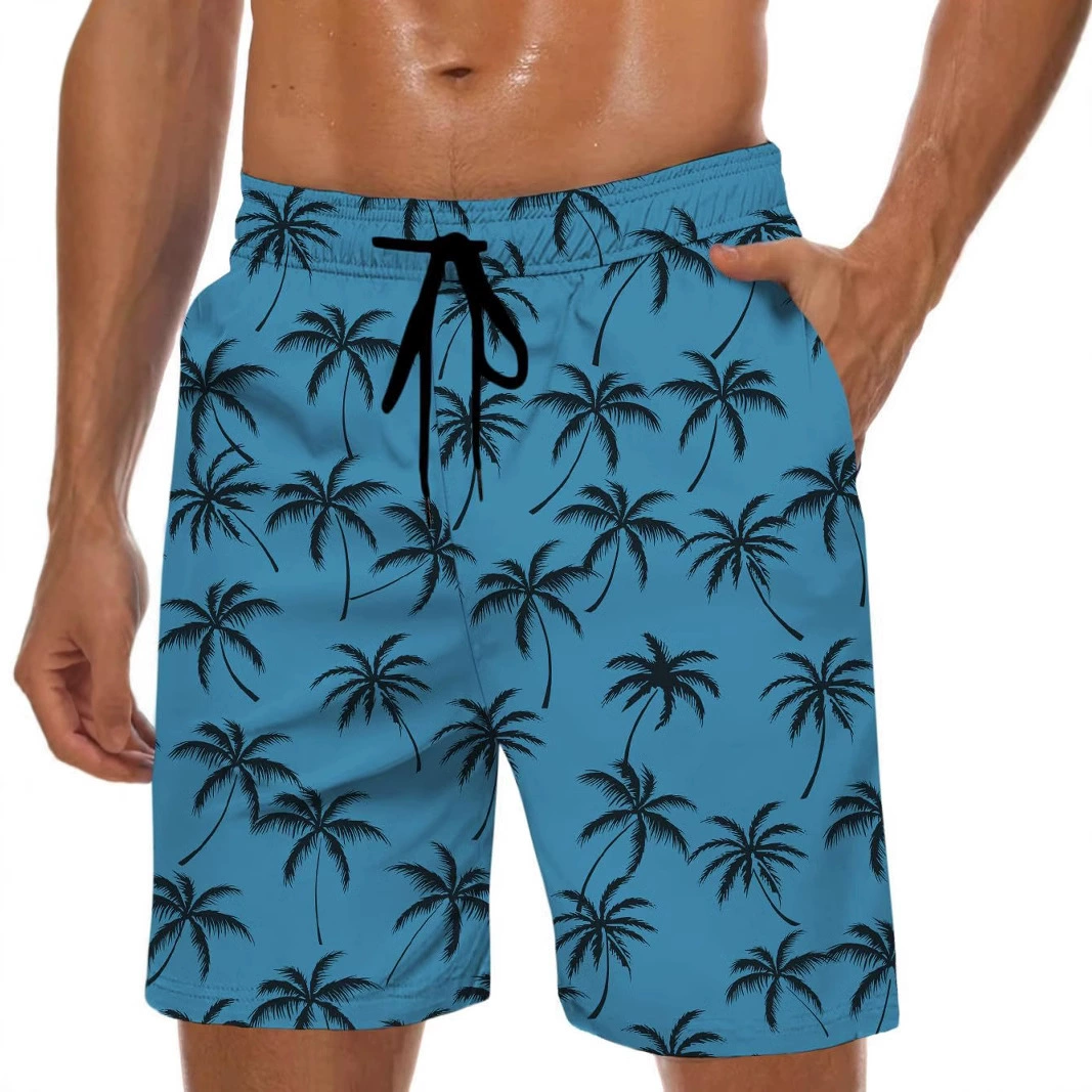 2025 Гавайская серия с рисунком европейская и американская 3D цифровая печать мужские модные спортивные пляжные шорты