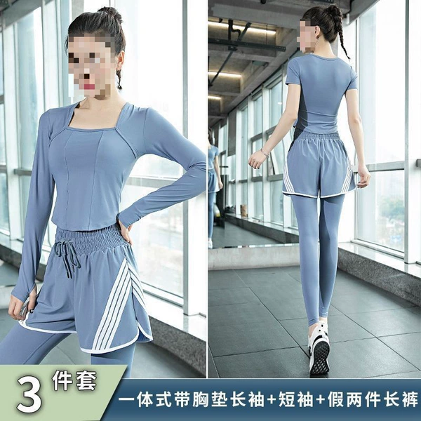 Long-sleeve, blue trousers, with short sleeve