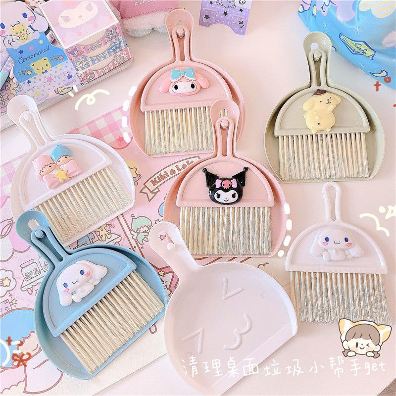 Dustpan broom suit desktop mini broom hair brush gray plastic shovel brush combination creative cleaning tool