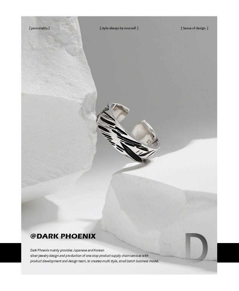 Original Design Geometric Sterling Silver Plating Open Ring 1 Piece