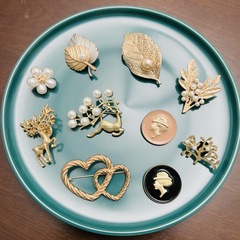 女士復古文藝巴洛克風格森系胸針啞金色休閒服裝配飾胸針飾品