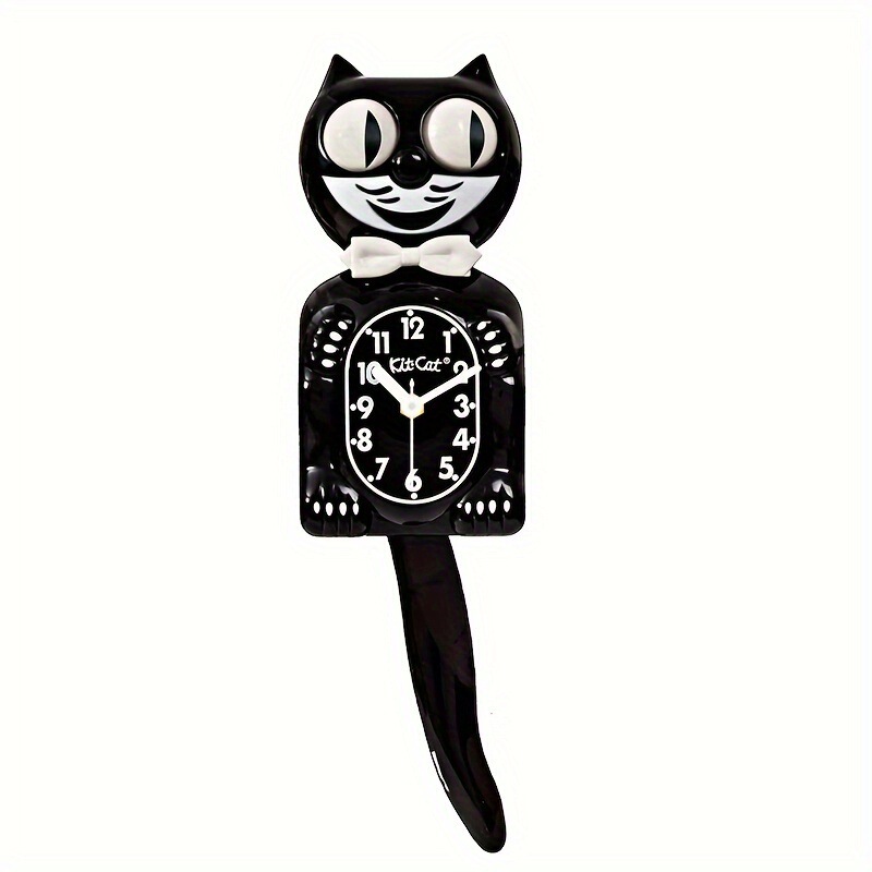 越境創意掛け時計漫画猫時計しっぽ揺れる壁時計かわいい猫個性家庭用客間石英時計|undefined