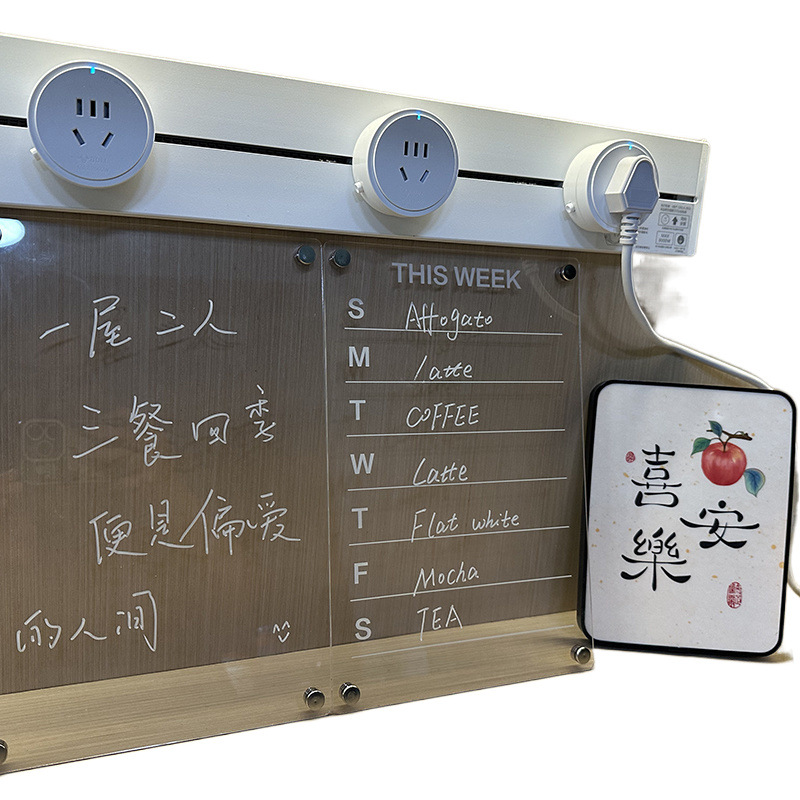 Refrigerador acrílico transparente imán tablero de mensajes tabla de calendario semanal lista de memorándum con bolígrafo en la puerta magnética TYmy