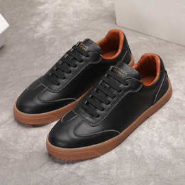 新款时尚运动休闲鞋低帮透气真皮板鞋网红复古春季2025小白鞋男鞋