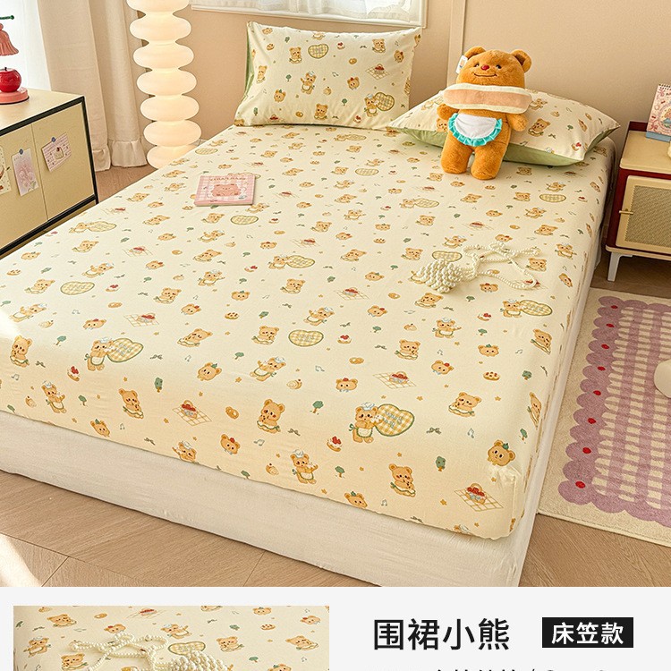 Nueva funda de cama de algodón de dibujos animados de algodón grueso funda protectora de colchón Simmons 2024 nueva temporada universal