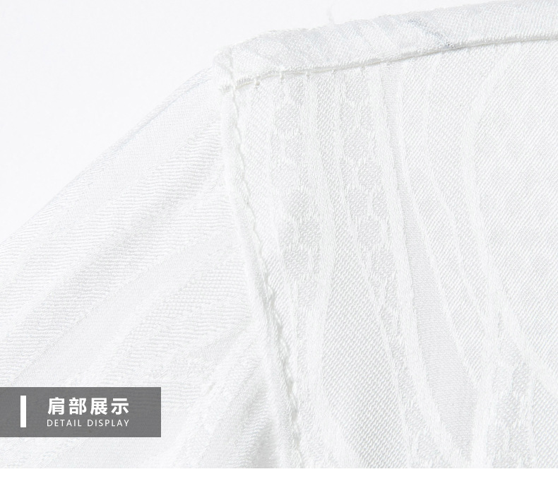 Áo polo nam lụa tơ tằm cao cấp tay ngắn cổ bẻ — Trắng 6130 chi tiết 17