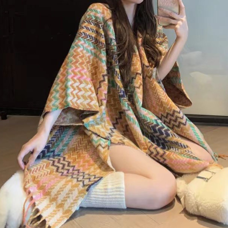 2026 nuevo producto con mangas mangas aire acondicionado chal Europa primavera y otoño invierno turismo nacional flange bifurcado chal