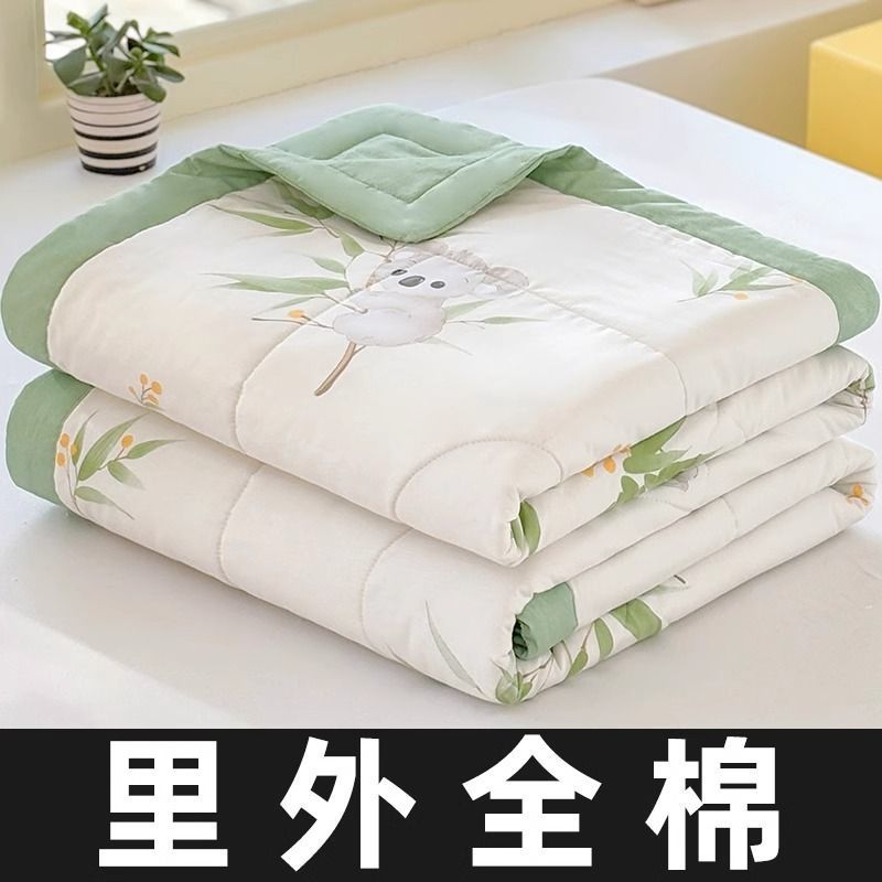 Edredón de verano para niños de clase A, edredón para aire acondicionado, algodón puro, lavable a máquina, edredón individual fino de verano para bebés, bonito y divertido.