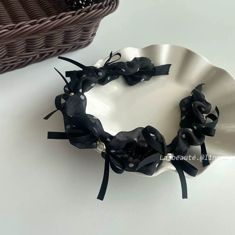 Ободок (стиль Chanel) — черная лента и широкий палитра цветов, элегантный корейский дизайн