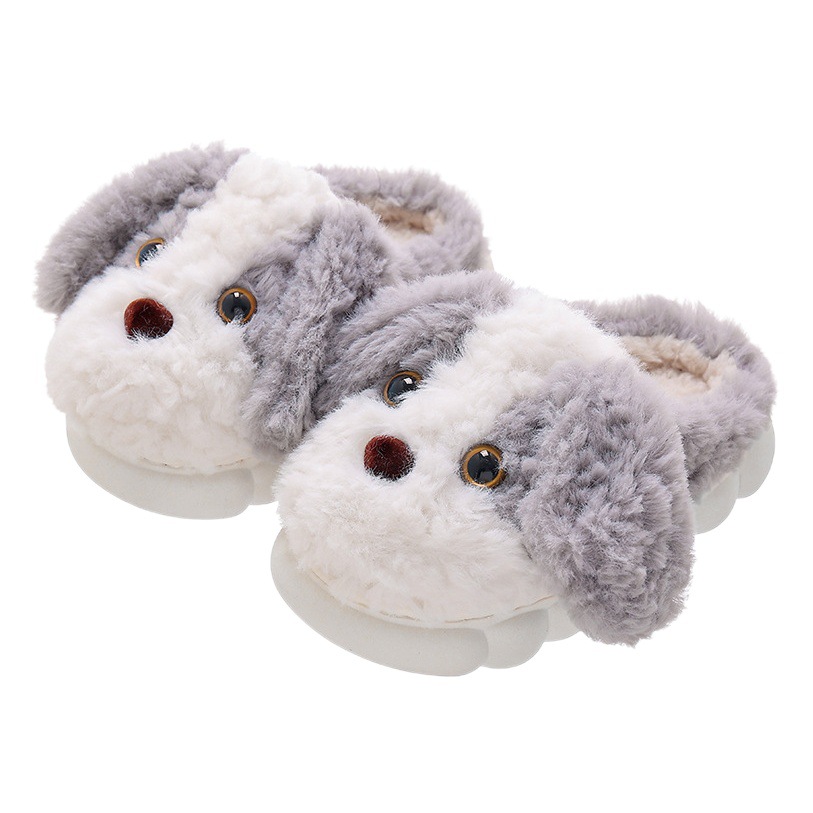 Zapatillas de algodón para niños Otoño e Invierno para niños antideslizante interior lindo cachorro niñas Zapatillas de lana hogar cálido invierno niños