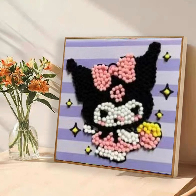 子供は毛玉をいっぱいにしてdiy手作りの材料を作って、益智玩具のアイデアを作って絵を貼ります。|undefined