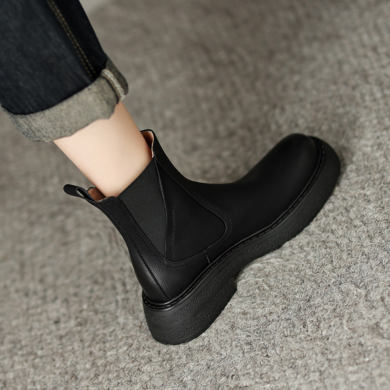 CHIKO Ruperta Round Toe Block Heels Ankle Boots