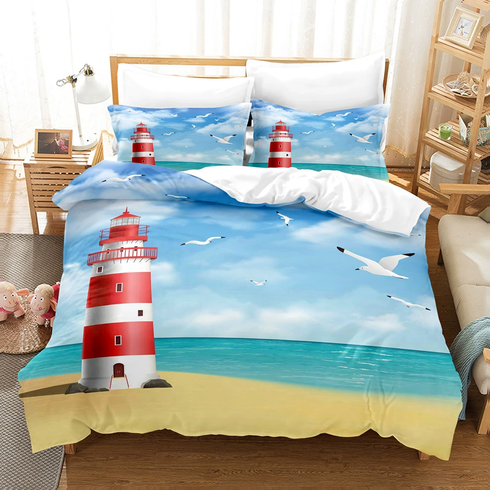 Marine set, duvet cover, pillowcase, Amazon, 3 piece set, 3D