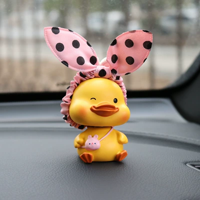 Car Ornaments Creative Cute Cartoon Other Automotive Interior Supplies - pink-black-dot-bow-yellow-ornaments-seamless-paste