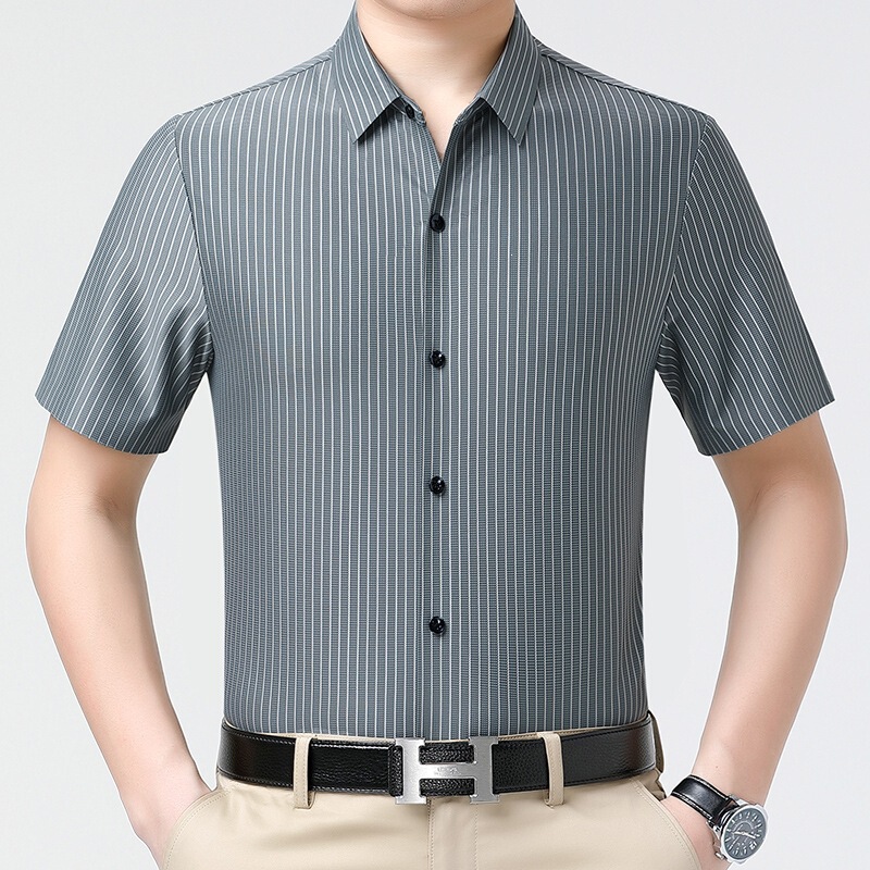 Authentic Silk Shirt for Men 2026 Business Non-Iron Casual Striped Men's Shirt Authentic Silk Shirt for Men 2026 Business Non-Iron Casual Striped Men's Shirt