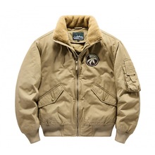 2024冬季新款棉服男飞行员工装大码棉衣羊羔毛领加厚棉袄男士外套