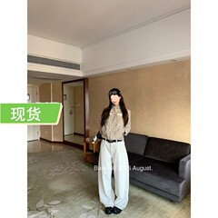 板栗'天使之翼'y2k梦幻刺绣白色翅膀阔腿牛仔裤女
