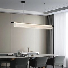 設計師長條餐廳吧檯吊燈現代新款亞克力發光書房辦公室書房吊線燈