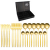 Tableware stainless steel, golden spoon, set, gift box, 24 pieces