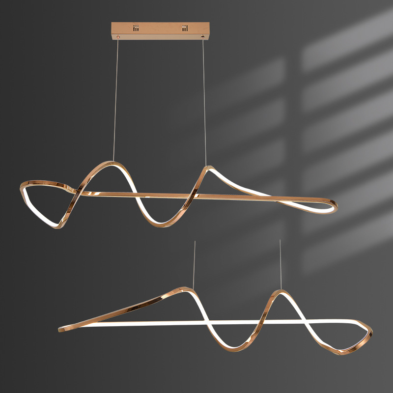 Candelabro de restaurante de mesa de comedor de arte de alta gama de diseño, candelabro de bar de recepción de isla moderna de lujo ligero italiano