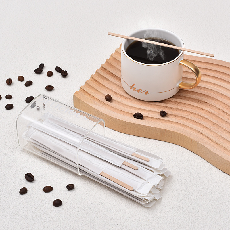 Barra de batida de café desechable madera leche infantil en polvo barra de batida de leche empaquetada independiente té de leche bebida caliente barra de batida transfronteriza