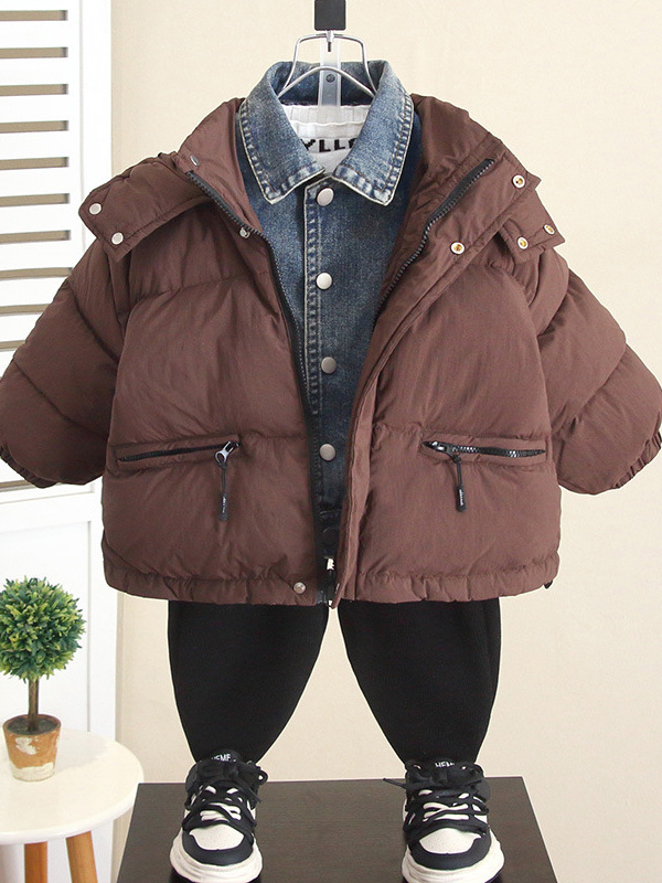 Chaqueta gruesa para niños 6903, chaqueta de plumón estilo coreano para niños, chaqueta de plumón de pato blanco estilo nuevo invierno 2026, chaqueta de algodón para bebé image 4