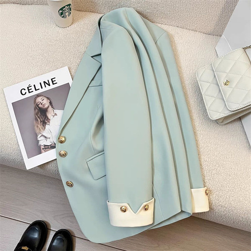White Women's Suit Jacket 2025 Spring New Casual Elegant Lady High-End Street Style Popular Suit