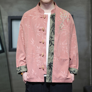 Autumn and Winter 2024 New Chinese Style Chinese Style Men's Fashionable Jacket Embroidered Jacket plus size Vintage Chinese Tang Dress Men