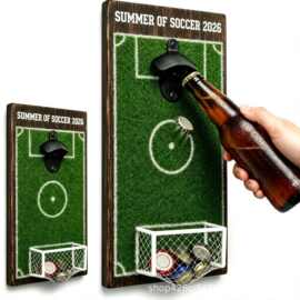 木质开瓶器SoccerFieldBottle Opener WallDecor壁挂式啤酒启瓶器