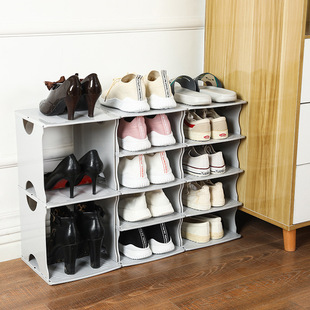 Multi-layer Shoe Rack Simple Household Space-saving Dormitory Women's Shoes Multi-layer Shoe Holder Plastic Shoe Box Doorway Small Shoe Cabinet Dust-proof