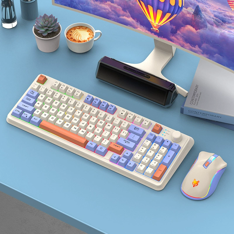Механическая игровая клавиатура K94, Bluetooth и проводная, RGB подсветка, мультицветные варианты