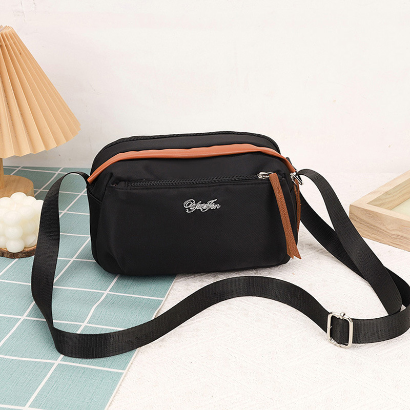 Small Square Bag Women's New Casual Shoulder Bag Simple All-match Multi-layer Lightweight Nylon Cloth Korean Style Women's Trendy Crossbody Bag