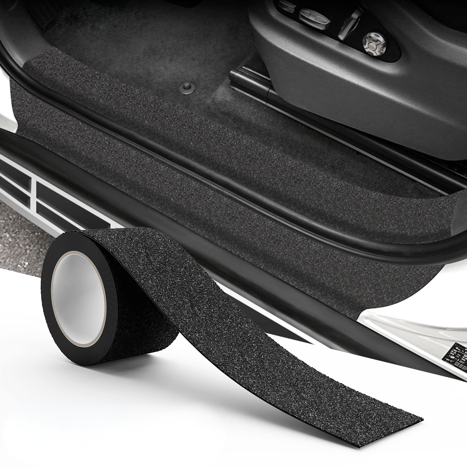 Car Door Sill Strip K5D Carbon Fiber Pattern Door Anti-Collision Strip Rear Box Bumper Door Edge Anti-Scratch Protection Strip