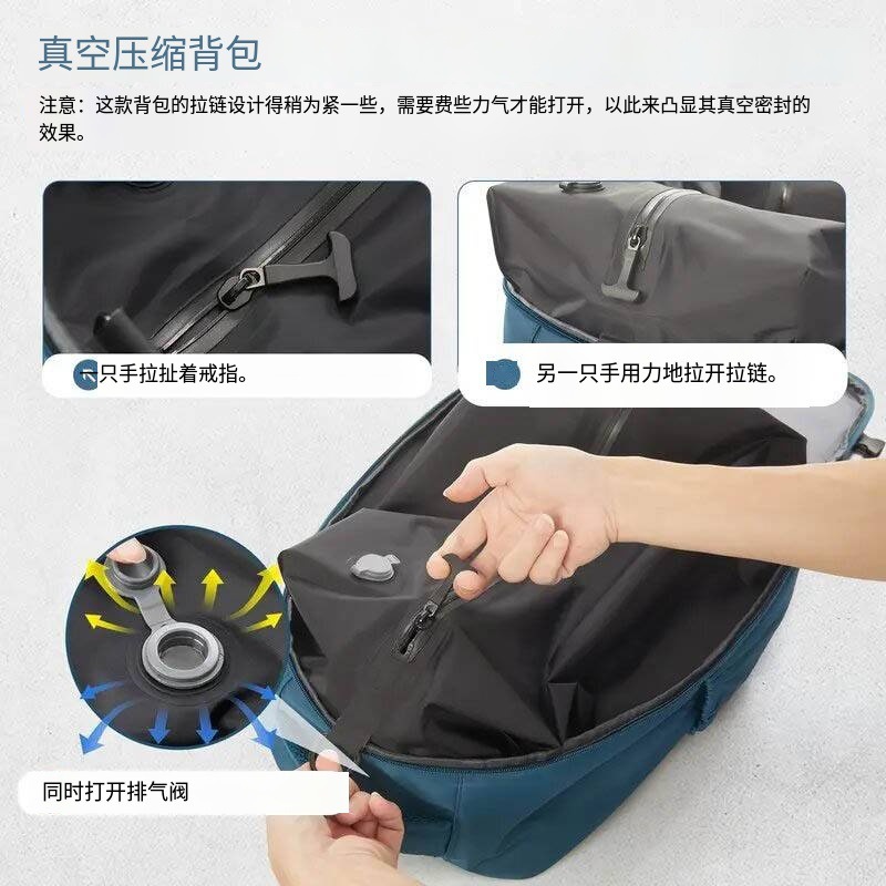 Nuevos productos transfronterizos mochila de negocios de gran capacidad unidireccional bolsa de vacío compresible multicapa de almacenamiento mochila de computadora