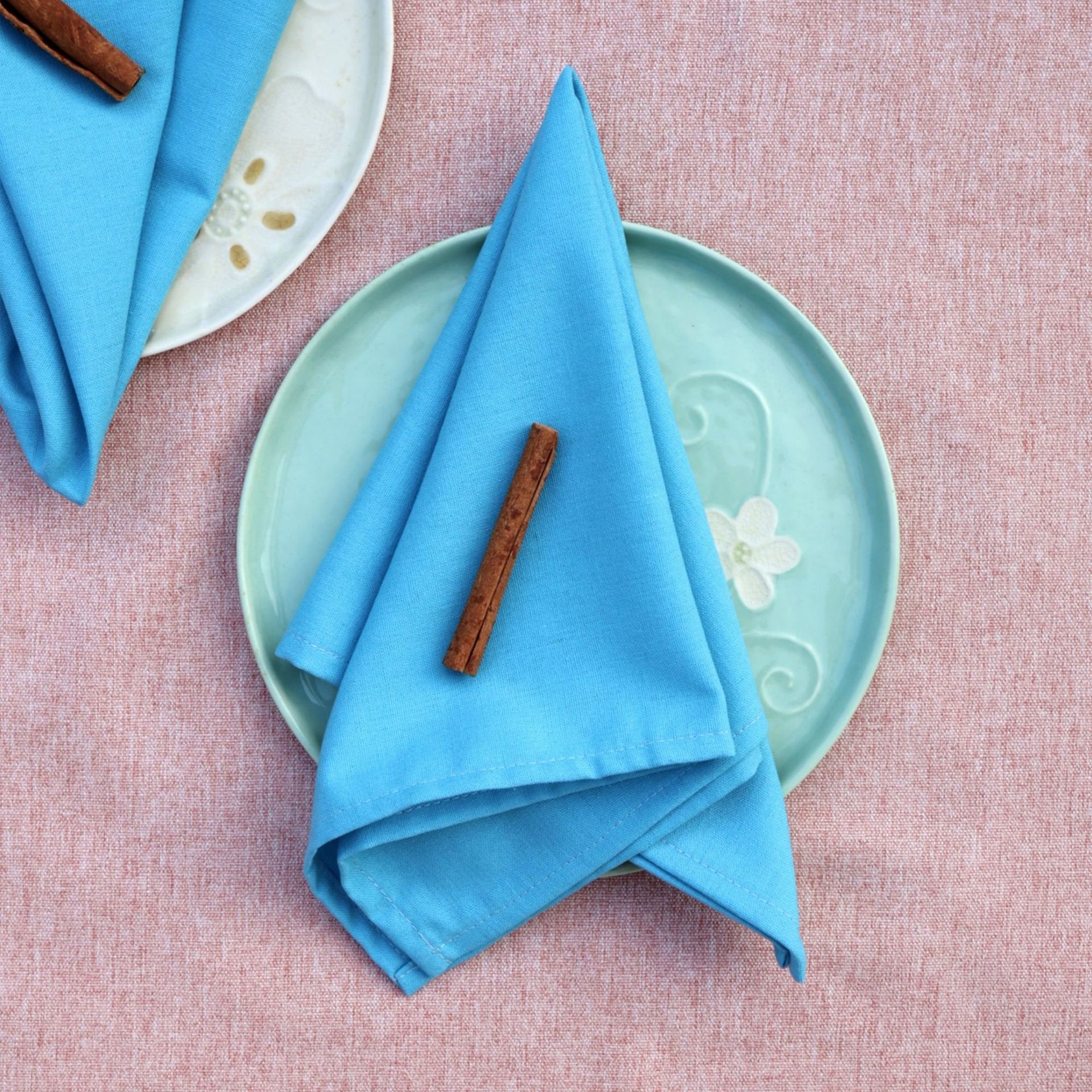 Servillas de lino algodón de Navidad comida occidental hotel de boda mesa de flores plegables tazas toallas de té sólidas almohadilla