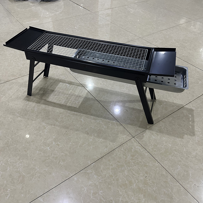 Plegable para el hogar engrosada estufa de barbacoa de acero negro al aire libre portátil libre de humo pequeña estufa de carbono estante para hornear suministro directo de fábrica