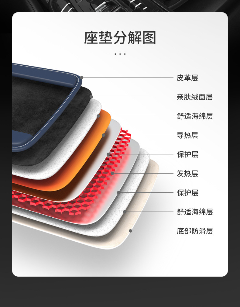 Car seat cushion heated plush warm seat cushion winter seat universal car cushion car graphene electric heating wool cushion
