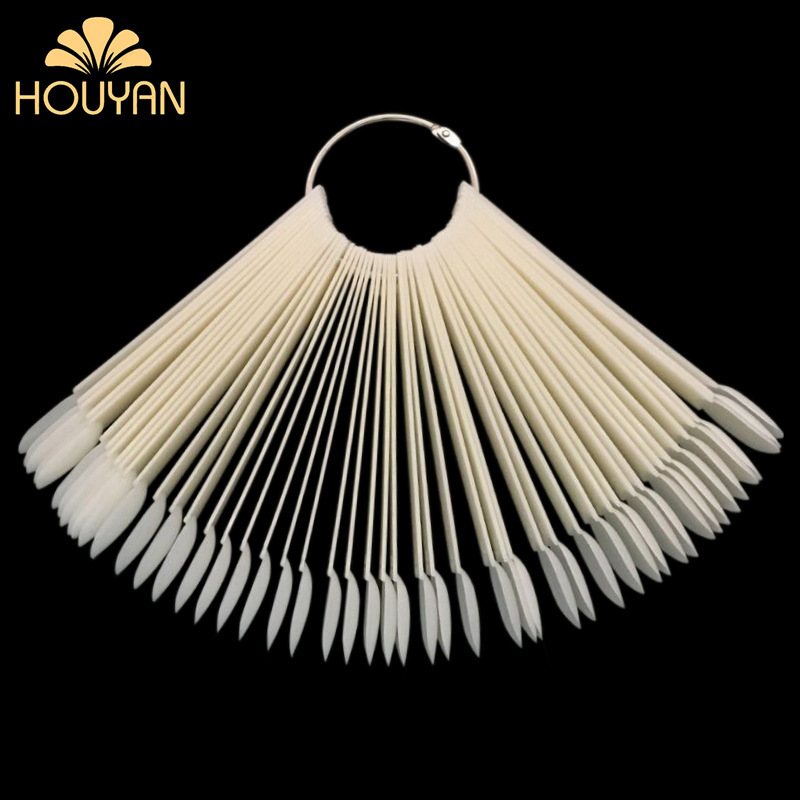 Nail art fan-shaped color card 50 round head iron ring display color plate nail polish gel color card transparent milky white natural color Nail art fan-shaped color card 50 round head iron ring display color plate nail polish gel color card transparent milky white natural color